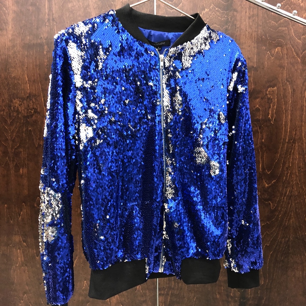 3 color sequined track jacket NWT